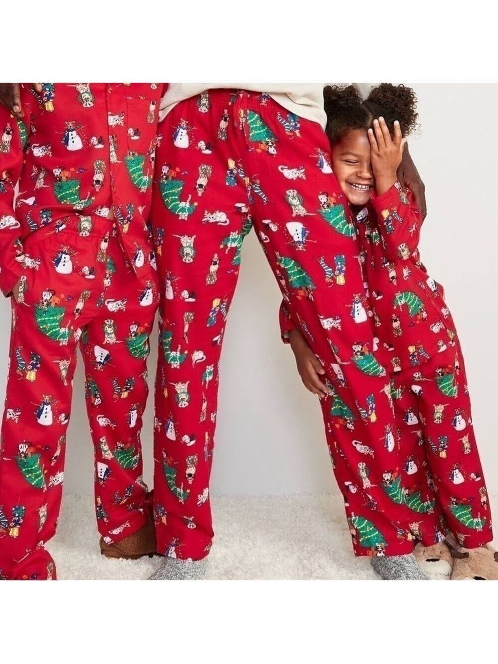 Old Navy Christmas Match The Fam Dogs Cats Pets Flannel Pajamas Pants Top 4X T